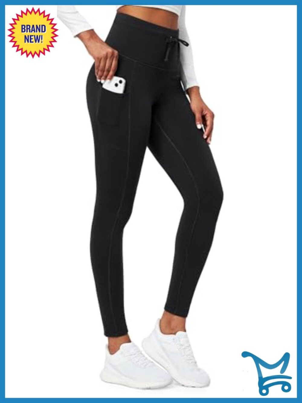 Fleece Lined Water Resistant Thermal Leggings with Pockets Tummy Control Hiking